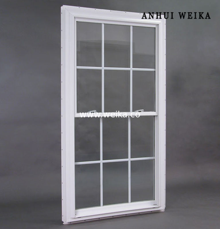 Легкое обслуживание и ПВХ решетки дизайн винил ПВХ Upvc пластик UPVC двойной висячий окно