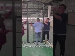 Большое изогнутое одноподвешенное окно из ПВХ с стеклянным грилем